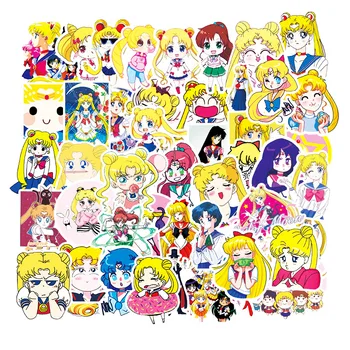 51Pcs Rajzfilm Sailor Moon Anime Figuur Matrica Laptop Gitaar Fiets Bagage Waterdicht Matricák Kinderen Klassieke Speelgoed Ajándék