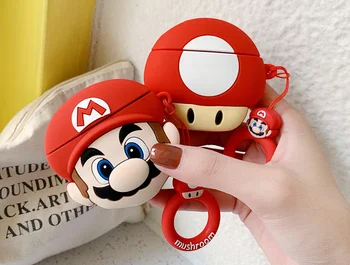 Super Mario Játékok AirPods 1/2 Fülhallgató védőtok Pro 3. Generációs Vezeték nélküli Bluetooth Fülhallgató Védő Puha tok