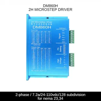 Kék DM860H DSP digitális 57 / 86 léptető motor vezető ventilátor 2-fázis nema23,34 DMA860H 7.2, 18-80VAC nyomtatás CNC-meghajtó
