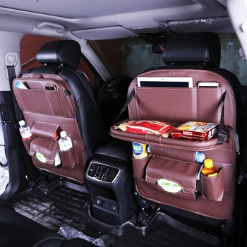 autó tárolás ülés fedezze autó üléspárna autósülés tároló táska autó szervező hátsó ülésen fold Étkezési rack autó üléspárna