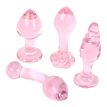 Crystal Pink Szexuális Játékszerek Férfiaknak a Nők Prosztata Masszírozó Felnőtt Termékek Üveg Anális Plug a Maszturbáció Butt Plug Anális Szex Játékok
