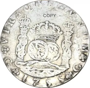 Peru Ferdinánd VI. 8 Reales 1755 LM JM RÉZ Ezüst BEVONATÚ Másolás Érmék