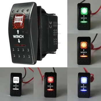 12V 20A 7-Pin LED-es Billenő Kapcsoló Csörlő A Csörlőt, Karaván Tengeri Kettős Fény Kék, Piros, Narancs, Zöld, Fehér