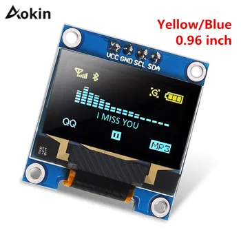 Aokin 0.96 hüvelykes OLED IIC Soros Kék Kijelző Modul 128X64 I2C SSD1306 12864 LCD Képernyő Testület GND TVK SDA SCL 0.96