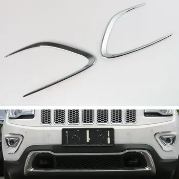 Autó Stílus Első Ködfényszóró Lámpa Lámpa Szemöldök Fedezze Trim Chrome ABS Lökhárító Protector Dekoráció Díszlécek A Jeep Grand Cherokee 2014-2016