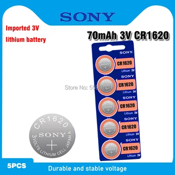 5db/Sok Sony CR1620 1620 ECR1620 DL1620 280-208 3V Cella Akkumulátor Lítium gombelem Érme Akkumulátorok Órák órák