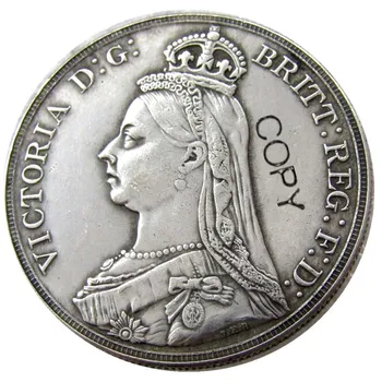 Anglia egyesült KIRÁLYSÁG 1892 ezüst Egy Koronás Királynő, Victoria, Ezüst Bevonatú Másolás Érme