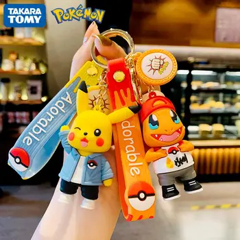 Dagály Ruhák Eredeti Pokémon Kreatív Rajzfilm Anime Pikachu Telefon Esetében Kocsi Kulcsot, Hordozható Fém Medál, Kulcstartó Szilikon Játékok
