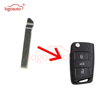 KIGOAUTO 5db kulcs Üres Csere Flip Floding Távoli Kulcs Penge HU162T A VW Golf 7