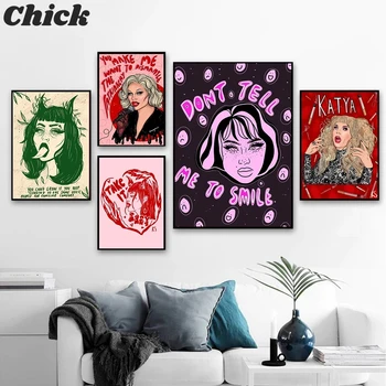 Feminista Lány Vászon Festmény Ne Mondd Nekem, Hogy Mosolyt Idézet Nyomatok Nő Wall Art Képek a Feminizmus Plakátok Lányok Szoba lakberendezés