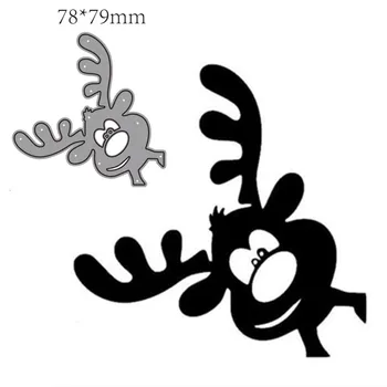 Lngclown Karácsonyi Szarvas fémforgácsolási Meghal Stencil DIY Meghal Scrapbooking Album Papír Kártya Fém Jármű Fém Vágó