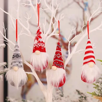 4db Gnome Karácsonyi Arctalan Baba karácsonyfa Medálok Díszek, Karácsonyi Ajándék, Otthon Dekoráció Törpe Baba Navidad 2021 Natal