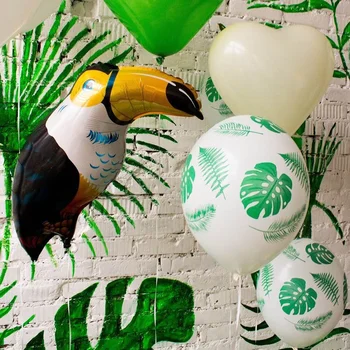Zöld Pálma Levél Zöld Lufi Lufi Trópusi Hawaii Party Baloons Safari Fél Balon Dzsungel Téma Állat Szülinapi Léggömb