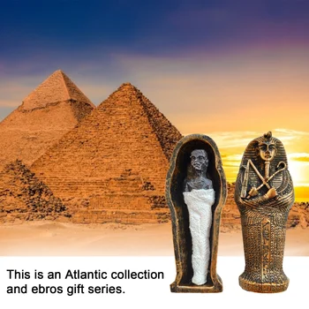 1db Gyanta Ősi Egyiptomi Koporsót, Figura, Szobor, Egyiptomi Múmia Szobor Apró Dísztárgyakat, Miniatűr Modellt, akvárium Dekoráció