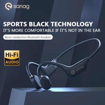 Sanag A5S Ultra Hosszú Készenléti csontvezetéses Bluetooth Headset 9D HIFI hanghatások Hívás Funkció / Support Zene Fejhallgató