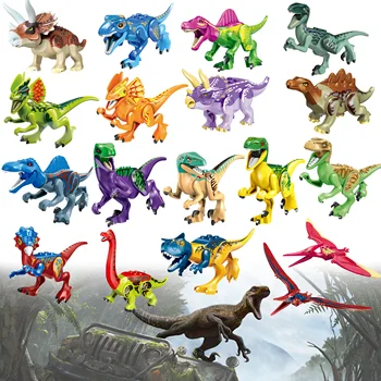 Jurassic Dinoszaurusz Világ Park Dinoszauruszok Csomag T-Rex Triceratops Dzsungel Össze Blokkok MOC Tégla Oktatási Játékok Gyerekeknek Ajándék Film