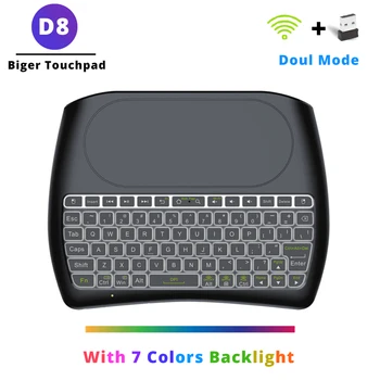 Mecool D8 Mini Billentyűzet, Nagy Touchpad 2.4 G, Bluetooth Vezeték nélküli Doul Mód Hét Színű Háttérvilágítás A TV-készülék Doboz a Számítógép, Laptop