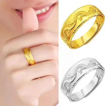 Új Retro Design Állítható Sárkány Gyűrű A Férfiak, mind a Nők Nyitó Személyiség Ujján jegygyűrűt A Párok Gyűrűk Fashio X0X3
