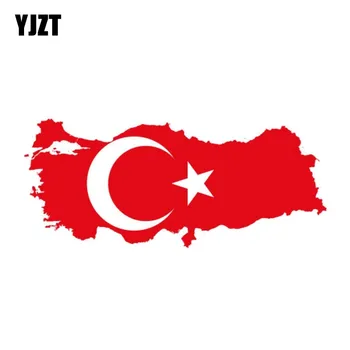YJZT 15.6 CM*6,5 CM Kreatív Törökország Autó Matrica Zászló Kreatív Térkép Matrica Autó Stílus 6-0908