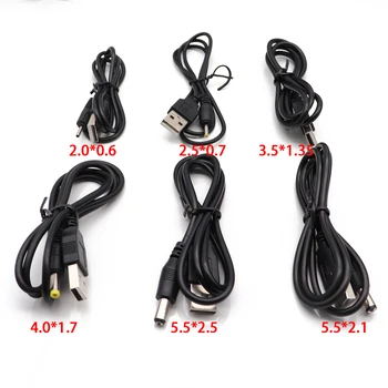 USB Port 2.0*0,6 mm 2.5*0,7 mm 3.5*1,35 mm 4.0*1.7 mm 5.5*2.1 mm-es 5V DC Hordó Jack Kábel Csatlakozó