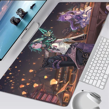 Aranyos Genshin Hatása Forró Egér Pad Gamer PC Completo Számítógép Nagy 900x400 Asztal mat Billentyűzet Anime Gaming Mousepad Tartozékok