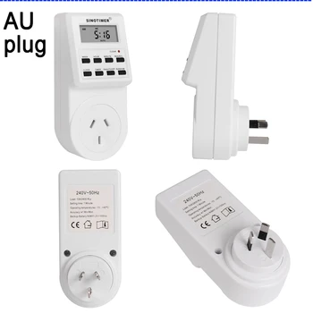 AU Csatlakoztassa a Digitális Heti Programozható Elektromos Fali Plug-in Power Csatlakozó Időzítő Kapcsoló Konnektor Óra 220V 110V AC