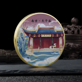 Kínai Stílusú, Gyönyörű Kínai Helyek Ősi Stílus Kulturális, Kreatív Kincs Emlékérme Arany Érme Gyűjtők