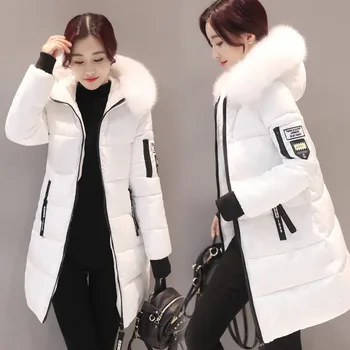 2021 Nők Zubbonyok Téli Női Alkalmi Hosszú Kabátot Nő Kabátok Téli Női Kapucnis Szőrme Galléros Pamut Zubbonyok Meleg Kabátot Outwear
