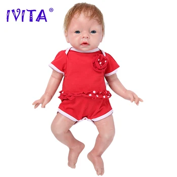 IVITA WG1506RH 51cm 3.2 kg Reális Szilikon Reborn Baba Kisgyermek Teljes Szilikon Élethű Lány Bebe Játékok Ajándék