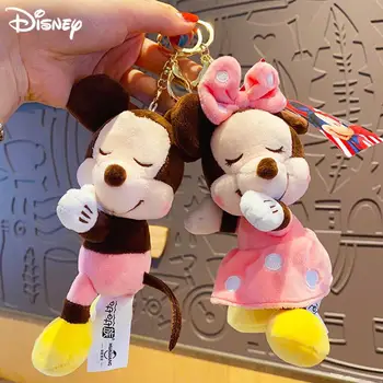 Disney Anime Mickey Minnie Aranyos Plüss Baba Játék Kulcstartó Medál Szerelmeseinek kulcstartó Kiegészítők Ajándék Nagykereskedelmi Gyermekek Ajándékok