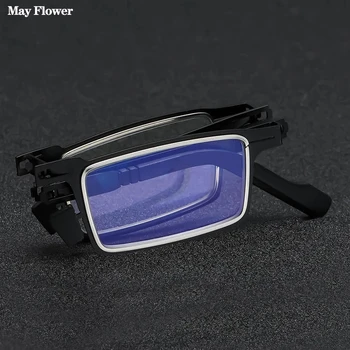 Jó Látvány, Összehajtható Olvasó Szemüveg Blokkoló Kék fény Távollátás Szemüveg Ultra Vékony Anti UV400 Nagy felbontású Szemüveg +3.5