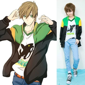 Anime Ingyenes! Iwatobi Úszó Klub Makoto Tachibana Cosplay Kosztüm Kabát Unisex Baseball Kabát Egyedi Méret