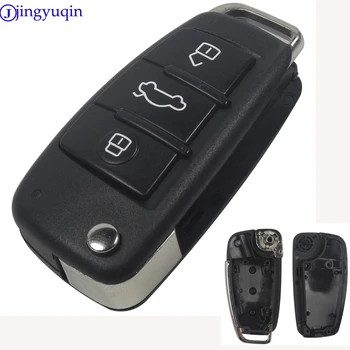 jingyuqin 3 Gomb Összecsukható Távoli Flip Kocsi Kulcsot az Esetben Shell Fob Audi A2 A3 A4 A6 A6L A8, Q7, TT kulcstartó Esetben Csere