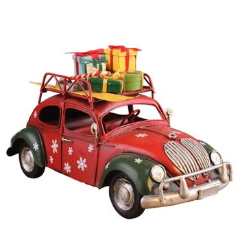 Új Karácsonyi Dekoráció Autó Modell Vas Miniatűr Autó Dekoráció Retro Ipari Stílusú Ajándék, Bár, Kávézó, Étterem Kellékek