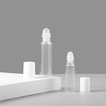 5ml 10ml Üveg Görgős Parfümös Üveget Üres Világos Roll Üveg Üres Kozmetikai illóolaj Utazási Újratölthető Üveg