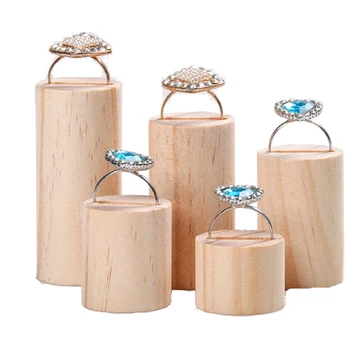 MagiDeal Készlet 5 Fából készült Gyűrűk Kijelző Birtokosai Ékszerek, Tér Bemutató Állvány