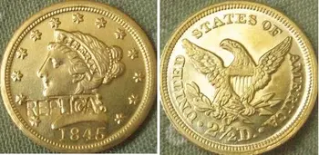 $2.5 Szabadság Arany 1845-O másolás érmék