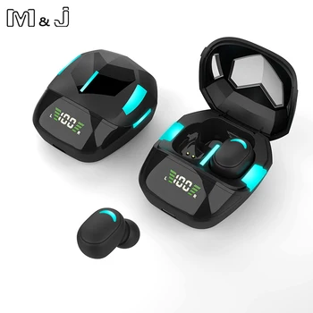 TWS Vezeték nélküli Fejhallgató Mikrofonnal Játék Vízálló Bluetooth -kompatibilis Fülhallgató Sztereó zajszűrő Fülhallgató Fülbe