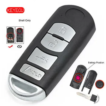 Keyecu Smart Remote távirányító Shell Esetben Csere-4 Gomb Mazda 3 6 2014-2018 4 Gombot SKE13D-01