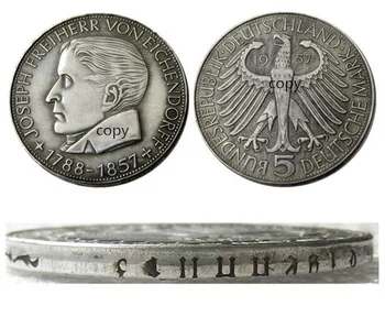 NÉMETORSZÁG (német Szövetségi Köztársaság) - 5 Mark 1957 J Ezüst Bevonatú Másolás Érme