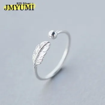 JMYUMI 925 Sterling Ezüst Nyílt Gyűrűk Toll Geometriai Többrétegű, Kézzel készített Esküvői Ékszerek a Nők Állítható Anillos