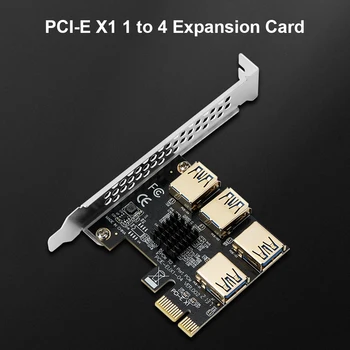 PCIE PCI-E Kelő Kártya X1/X4/X8/X16 1 4 USB 3.0 Szorzó Hub X16 PCI-Express 1X 16X Adapter Bitcoin ETH Bányász Bányász