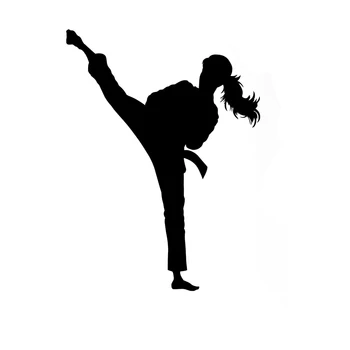 9.8 CM*13.1 CM Karate, Kick Harcművészeti Vinyl Matrica Autó Matrica Fekete/Ezüst S9-0151