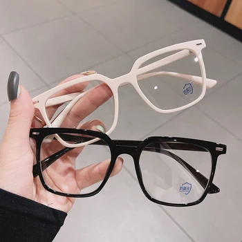 SZÓVAL&EI Retro Tér Nők Szemüveg Keret Divat Világos Anti-Blu-Ray Szemüveg Férfiak Optikai Szegecs Dekoráció Keret Számítógépes Védőszemüveg
