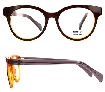 Női Divat-Acetát Optikai Keret Fekete Kör a Nagy Szemüveg esetén a kiváló minőségű Kedvezmény Laminálás Teknős Szemüveg