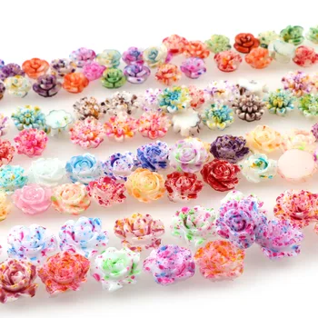50Pcs Kawaii Gyanta Spray Pont Mix Színek 3D-s Rózsa Virág Flatback Nail Art Ékszer Kiegészítők Manikűr