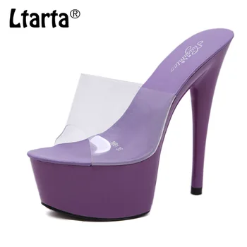 LTARTA 15cm 2021 Őszi Szórakozóhely Szexi Női Cipő, Platform Római Hal Fejét Lady Ultra-Magas Sarkú Szandál LFD