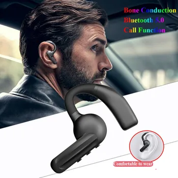 Csontvezetéses Headset Bluetooth 5.0 Vezeték nélküli Kültéri Sport Bal Fülbe helyezhető Fejhallgató Bass Sztereó Headest vízálló Fülhallgató