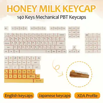 Keycaps 140 kulcs PBT Keycap FESTÉK-SUB XDA Profil Tej Fehér, Édes Japán, vagy angol Kulcs kupakok Gaming Mechanikus Billentyűzet