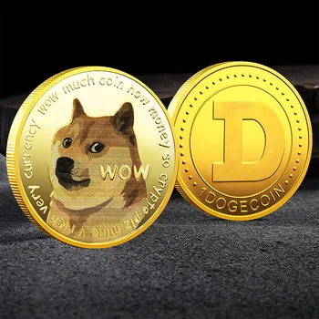 Arany Dogecoin Érmék Emlékérmék Gyűjtők Aranyozott Doge Érme Új Védőtok